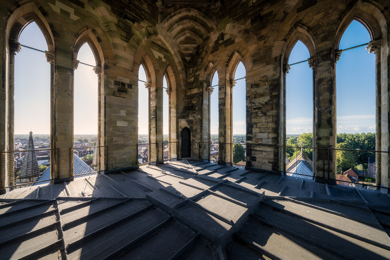 Inside the Cathedral's lantern, the space below the top of the spire