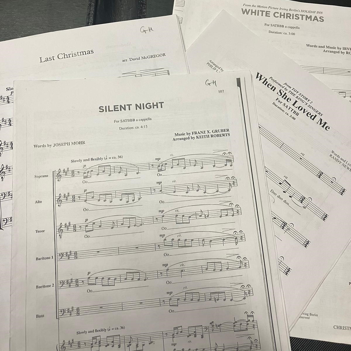 Sheets of music