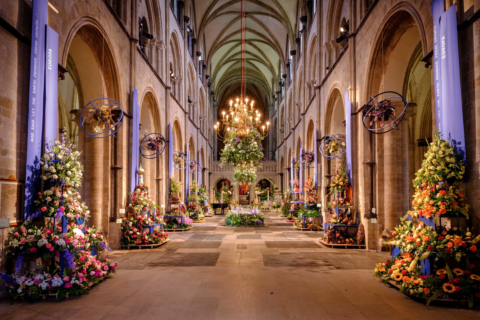 Flower arrangements in the Nave