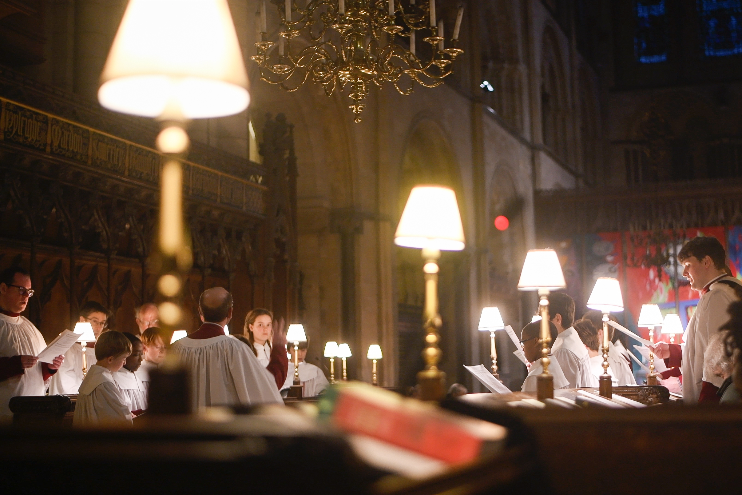 The cathedral choir singing