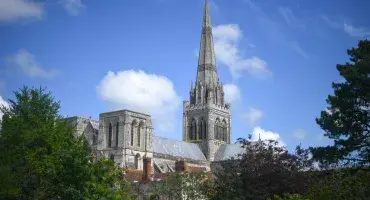 Cathedral spire amongst trees