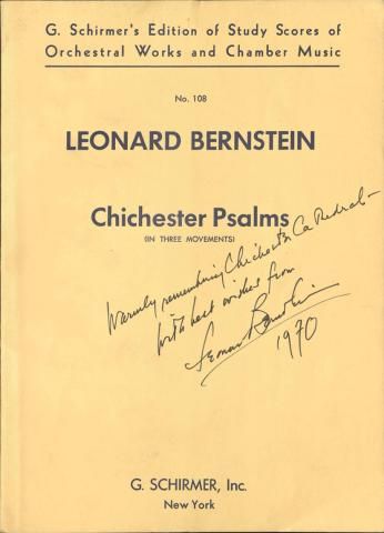 A signed copy of the Chichester Psalms (Edward Milward-Oliver)