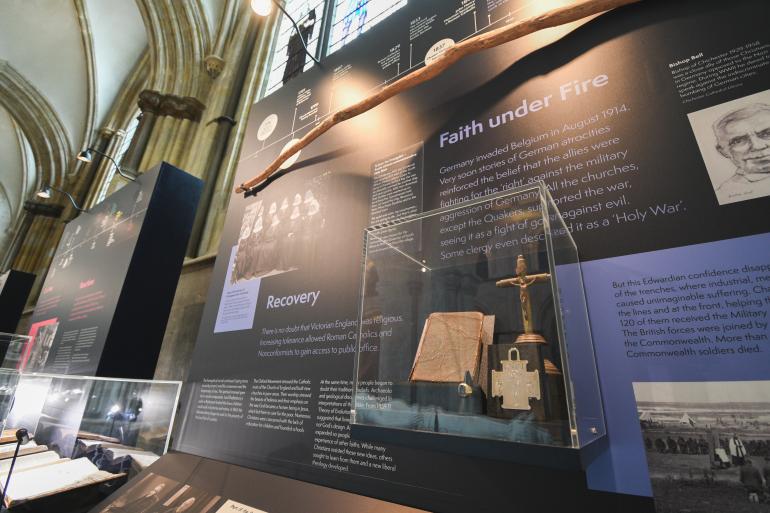 artefacts depicting faith under fire in Chichester950 exhibition