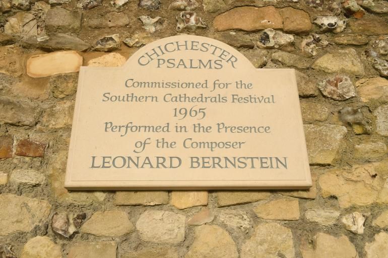 close of up the chichester psalms plaque