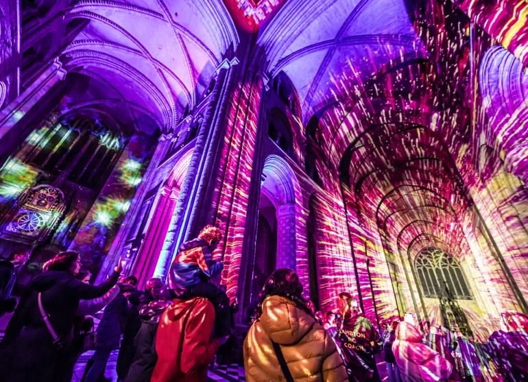 Families at Luxmuralis Light Experience